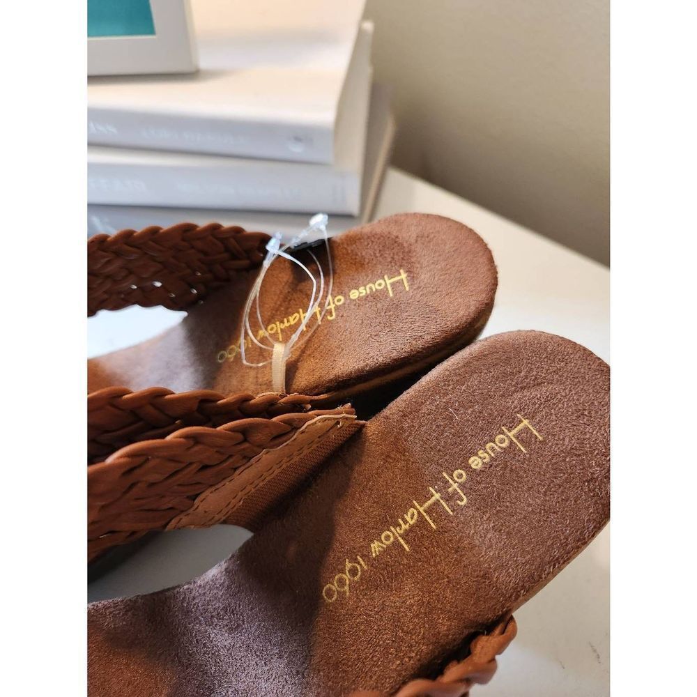 House of Harlow 1960 Cognac Braided Sandals - Picture 4 of 8